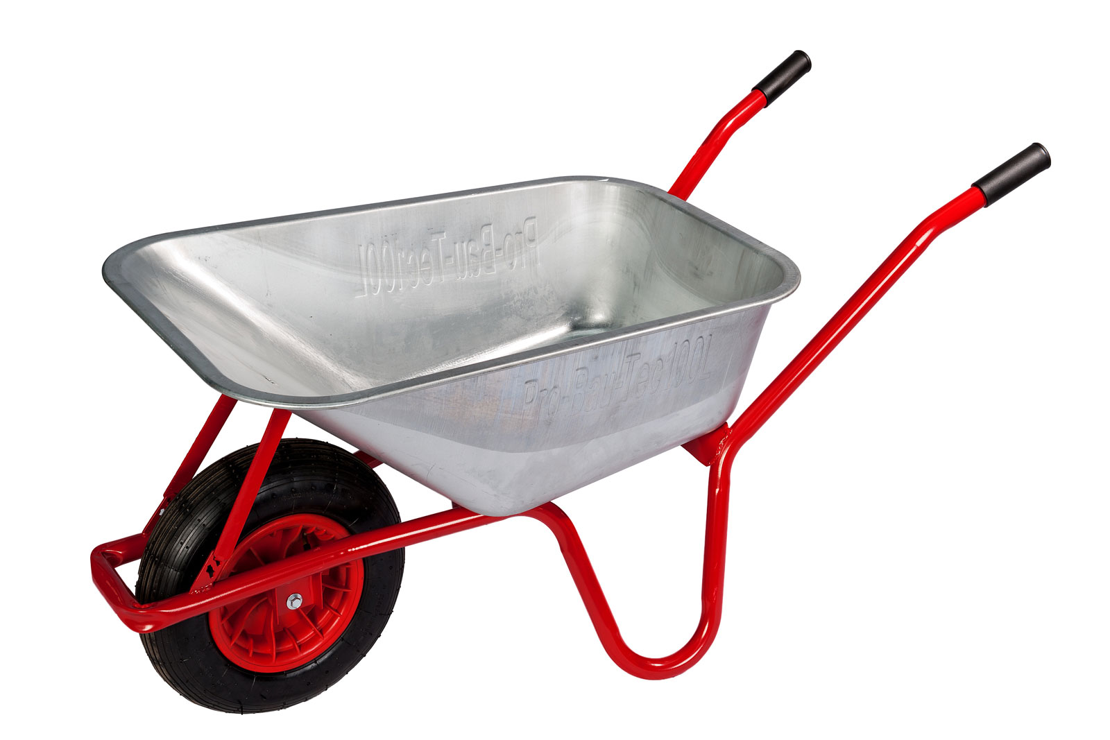 Pro-Bau-Tec Garten- und Bauschubkarre mit PU-Rad 100L Tragkraft 160kg