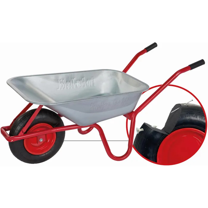 Pro-Bau-Tec Garten- und Bauschubkarre mit PU-Rad 85L Tragkraft 160kg