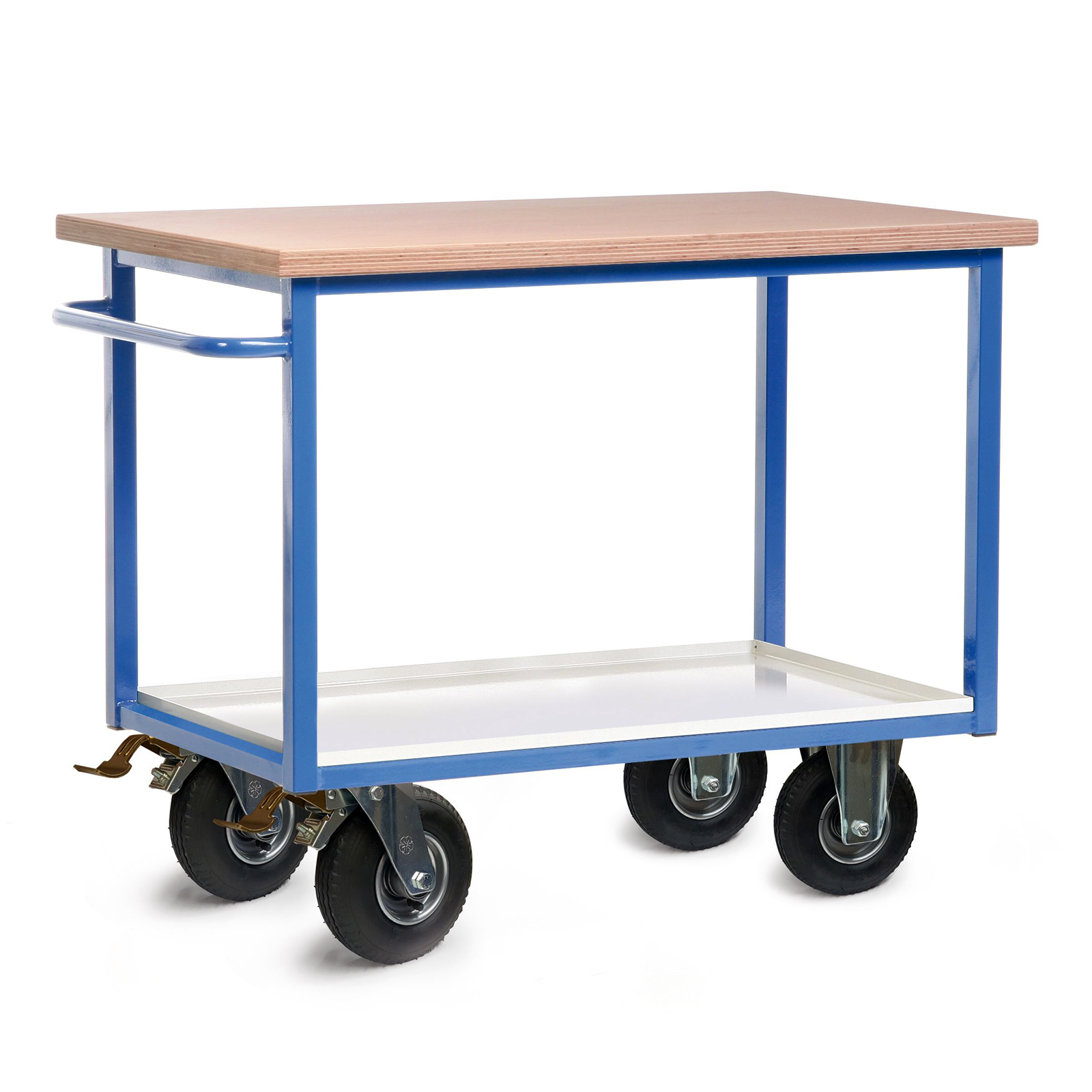 Protaurus Großer Werkbankwagen Basismodell B mit Arbeitsplatte Luftreifen, schwarz