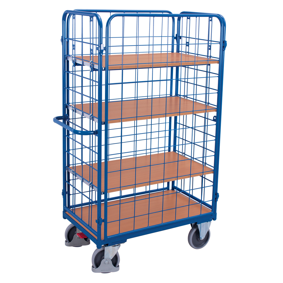 VARIOfit Etagenwagen, hoch und komplett vergittert mit 4 Etagen 1200x800mm