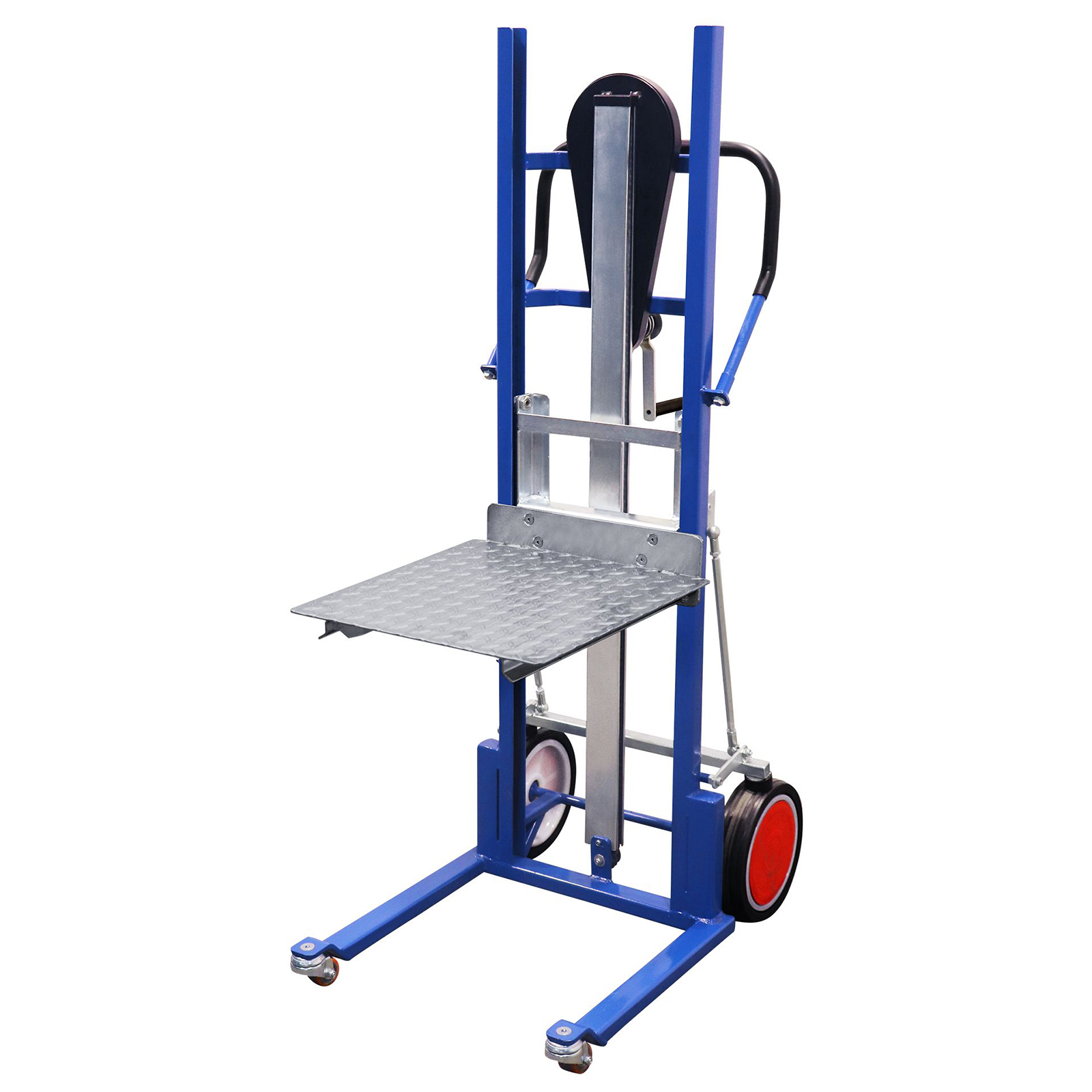 VARIOfit Materialheber inkl. Gabelzinken und Ladeplattform mit Vollgummibereifung Enzianblau