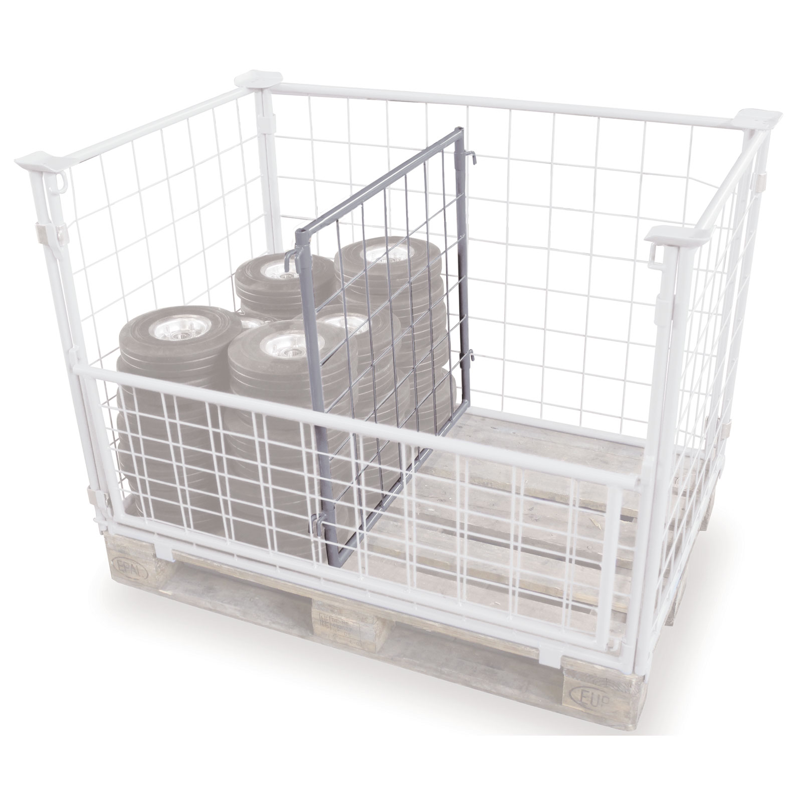 VARIOfit Palettenaufsatz Typ 62 und 64 Trenngitter aus verzinktem Stahl gerade 750x600mm Maße