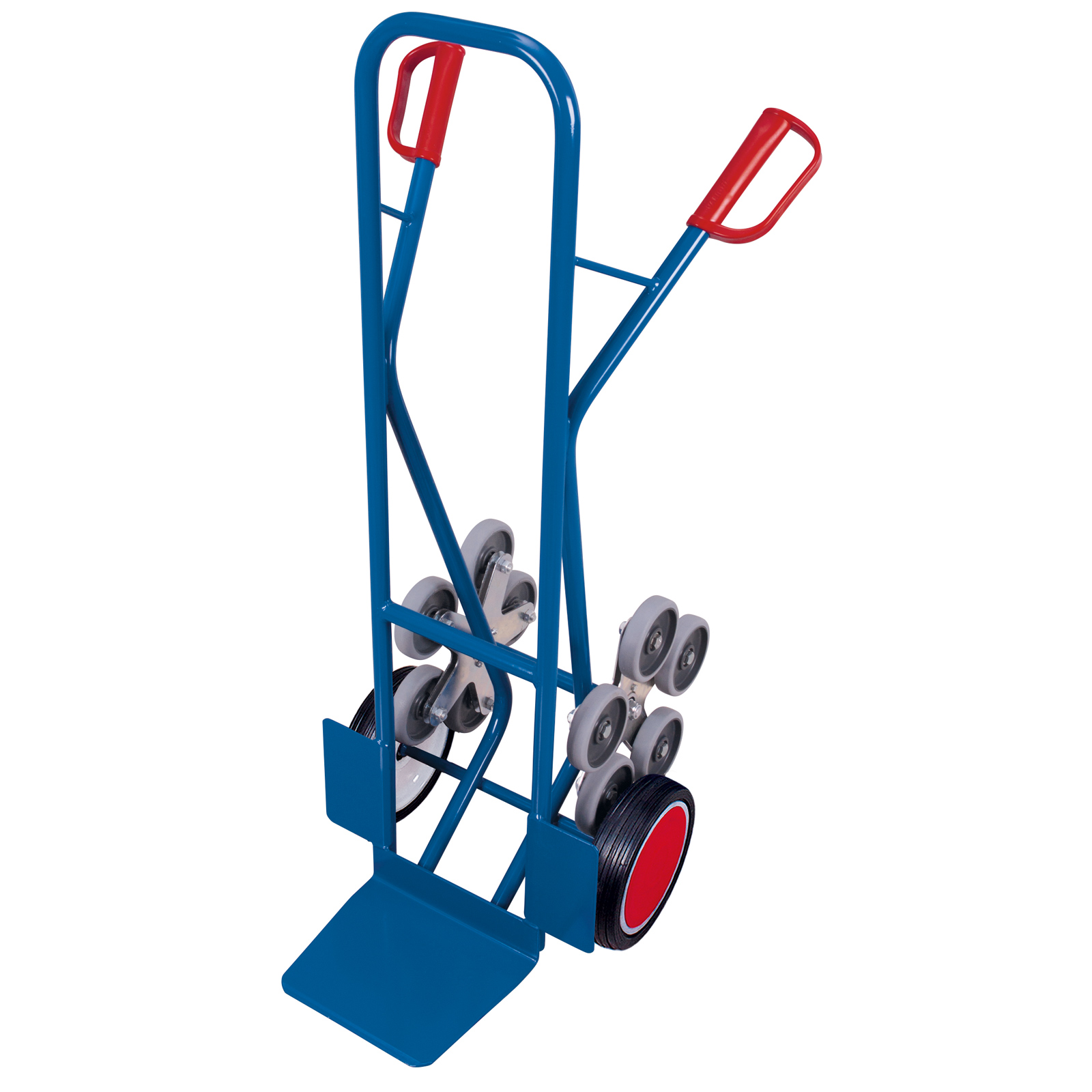 VARIOfit Treppenkarre 200kg Tragkraft gerade Streben mit 2 fünfarmigen Radsternen Vollgummibereifung