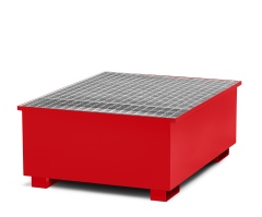 RR Industrietechnik Typ RTA-1 Auffangwannen für IBC aus Stahl mit Abfüllbereich RAL 3000 feuerrot