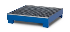 RR Industrietechnik Auffangwanne aus Stahl für 4x 200 Liter Fass mit Gitterrost