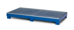 RR Industrietechnik Auffangwanne aus Stahl für 8x 200 Liter Fass mit Gitterrost
