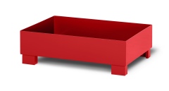 RR Industrietechnik Auffangwanne aus Stahl für 2x 200 Liter Fass ohne Gitterrost RAL 3000 feuerrot