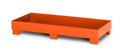 RR Industrietechnik Auffangwanne aus Stahl für 3x 200 Liter Fass ohne Gitterrost RAL 2004 reinorange
