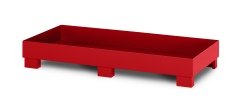 RR Industrietechnik Auffangwanne aus Stahl für 3x 200 Liter Fass ohne Gitterrost RAL 3000 feuerrot