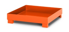 RR Industrietechnik Auffangwanne aus Stahl für 4x 200 Liter Fass ohne Gitterrost RAL 2004 reinorange