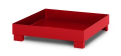RR Industrietechnik Auffangwanne aus Stahl für 4x 200 Liter Fass ohne Gitterrost RAL 3000 feuerrot