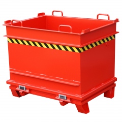 Bauer Baustoffcontainer BC 1000 (Steinklammer-Entriegelung), lackiert, Feuerrot