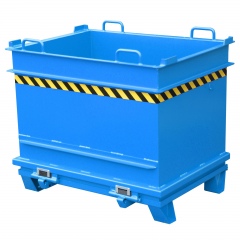 Bauer Baustoffcontainer BC 1000 (Steinklammer-Entriegelung), lackiert, Lichtblau