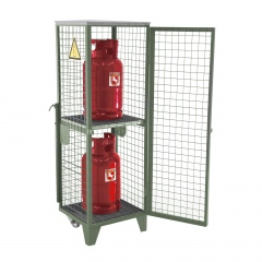 Bauer Gasflaschen-Depot GFD-R 2, Mausgrau, 2 Türen, Drahtgitter für 2x 11 kg-Gasflaschen