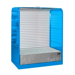 Bauer Gefahrstoff-Rollladenschrank RSG-1, max. 2x 200-l-Fässer, Lichtblau