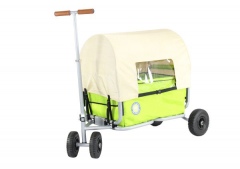 Beachtrekker faltbarer Bollerwagen Life mit integrierter Feststellbremse und Sonnenverdeck Grün und Luftreifen