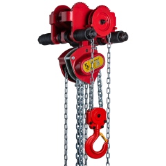 Delta Rot Premium Stirnradkettenzug Montiert an Haspelfahrwerk mit geringer Bauhöhe Tragkraft 0,5-30,0t Länge 3,0-10,0m