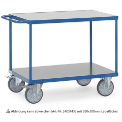 Fetra Super-MultiVario-Transporter Tischwagen mit 2 Etagen und Hart-PVC Plattformen 1200x800mm