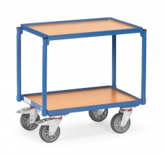 Fetra Etagen-Roller mit 2 Böden aus Holz, mit Rand 15 mm