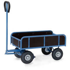 Fetra Handwagen 2-Achser mit 4 Wänden und Polyurethanbereifung, 945x545mm Ladefläche