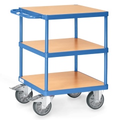 Fetra Schwerer Tischwagen 2416 mit 3 quadratischen Ladeflächen 600x600mm