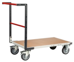 FIMM Plattformwagen mit festem Bügel und Holzplatte Ablagefläche 850x495mm 400kg Tragkraft