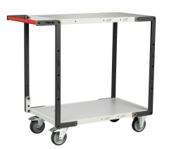 FIMM Tischwagen mit umklappbaren Bügel 2 Etagen Ladefläche 850x495mm Tragkraft 250kg