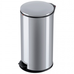 Hailo Pure XL Tret-Abfalleimer Silber