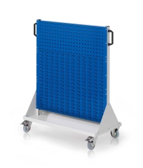 Kappes RasterMobil® mobiler Arbeitsplatzschrank Größe #3 1230x1000x500mm 2 Lochplatten 4 Schlitzplatten - enzianblau