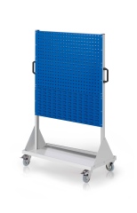 Kappes RasterMobil® mobiler Arbeitsplatzschrank Größe #4 1580x1000x500mm 4 Lochplatten 2 Schlitzplatten 6-teilig enzianblau