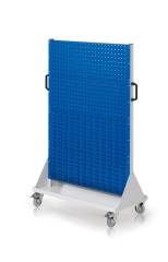 Kappes RasterMobil® mobiler Arbeitsplatzschrank Größe #4 1580x1000x500mm 4x Lochplatte 4x Schiltzplatte enzianblau