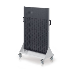 Kappes RasterMobil® mobiler Arbeitsplatzschrank Größe #4 1580x1000x500mm 2x Lochplatte 6x Schiltzplatte anthrazitgrau