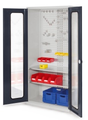 Kappes ®RasterPlan Werkzeugschrank 1950x1000m Modell 5 Tiefe 500mm Sichtfenstertüren anthrazitgrau