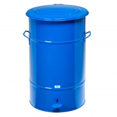 Kongamek Abfallbehälter in blau aus Blech mit Fußpedal 30l Volumen