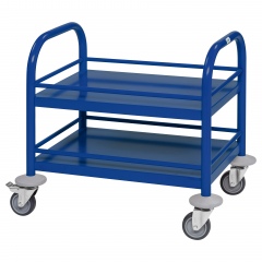 Kongamek Mini-Servierwagen 530x375x550mm 2 Etagen pulverbeschichtet in Blau mit Bremse