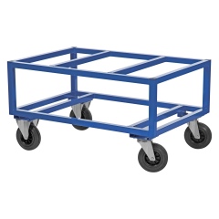 Kongamek Palettenwagen in blau 650mm hoch mit Bremse für Euro-Paletten 1200x800mm