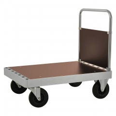 Kongamek Plattformwagen verzinkt 960mm hoch mit Schiebebügel und Ladefläche 840x600mm aus MDF mit Bremse