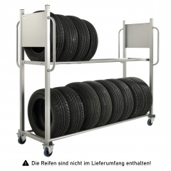 Kongamek Reifentransportwagen 2030x720x1580mm mit 2 Ebenen, verstellbar 300kg Tragkraft mit Bremse