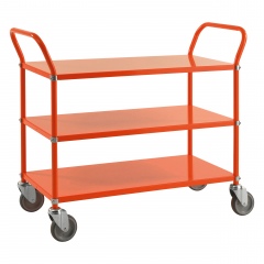 Kongamek Etagenwagen mit 3 Böden 900x440mm Orange mit Bremse