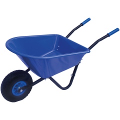 Pro-Bau-Tec Kinderschubkarre Blau mit PP-Mulde 20L mit PU-Rad