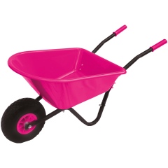 Pro-Bau-Tec Kinderschubkarre Pink mit PP-Mulde 20L mit PU-Rad