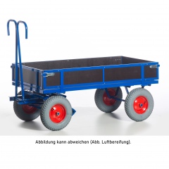 Rollcart Handpritschenwagen mit Holzbordwänden 1560x760x480mm Vollgummi