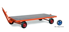 Rollcart Industrieanhänger mit 1-Achs- Drehschemel- Lenkung  2500x1250mm Vollgummi 2000kg Tragkraft