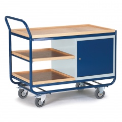 Montagewagen mit Stahlschrank und Ablagen