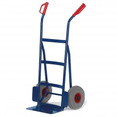 Rollcart Sackkarre -965- mit nach hinten gewölbtem Flacheisen an Schaufel 1200mm hoch Vollgummi