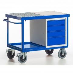 Rollcart Umwelt-Werkstattwagen mit Schubladenschrank, Tischwanne und Auffangwanne