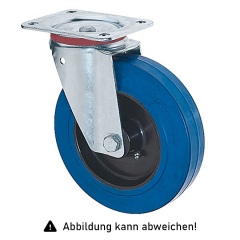 Rollcart Elastik-Lenkrolle Ø160x50mm in blau 200kg Tragkraft mit Kunststoff-Felge