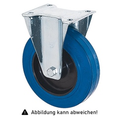 Rollcart Elastik-Bockrolle Ø160x50mm in blau 200kg Tragkraft mit Kunststoff-Felge