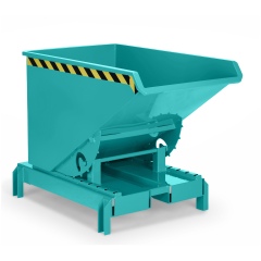 RR Industrietechnik Abrollkipper Typ RAM-DST-60 600dm³ für Deichselstapler RAL 5018 Türkisblau