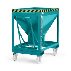 RR Industrietechnik Silowagen Typ RSLF 600dm³ fahrbar RAL 5018 Türkisblau